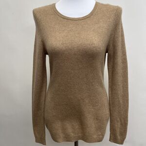 Charter Club 100% Cashmere Luxury Women's Sweater Medium Beige Long Sleeve